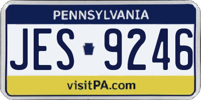 PA license plate JES9246
