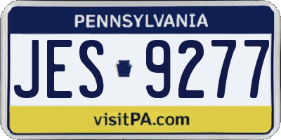 PA license plate JES9277