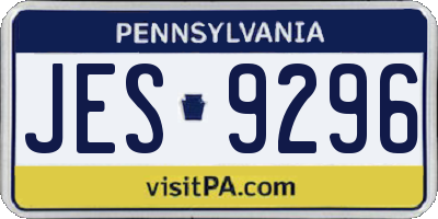 PA license plate JES9296