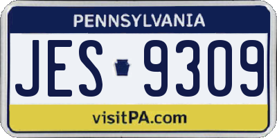 PA license plate JES9309