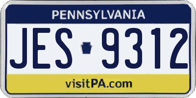 PA license plate JES9312