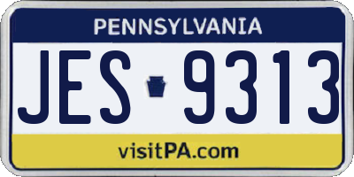 PA license plate JES9313