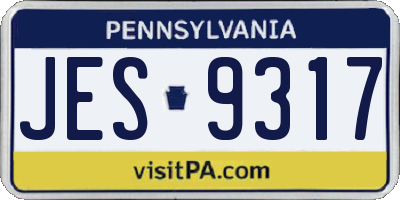 PA license plate JES9317