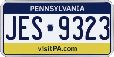 PA license plate JES9323