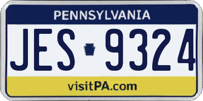 PA license plate JES9324