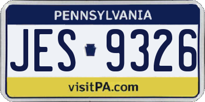 PA license plate JES9326