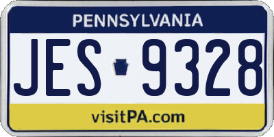 PA license plate JES9328