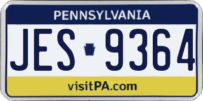 PA license plate JES9364