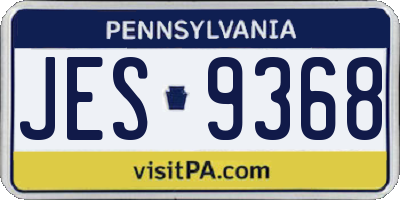 PA license plate JES9368