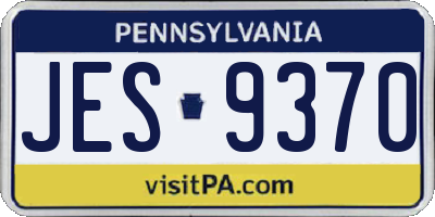 PA license plate JES9370