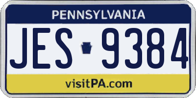 PA license plate JES9384