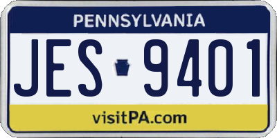 PA license plate JES9401