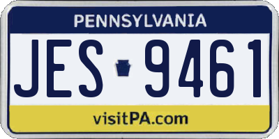 PA license plate JES9461