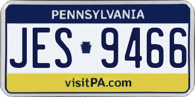 PA license plate JES9466