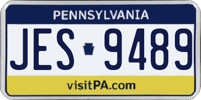 PA license plate JES9489