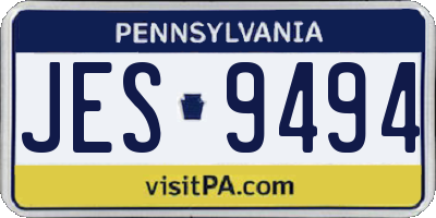 PA license plate JES9494