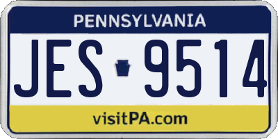 PA license plate JES9514