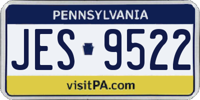 PA license plate JES9522