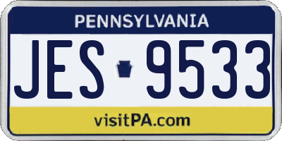 PA license plate JES9533