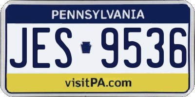 PA license plate JES9536