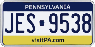 PA license plate JES9538