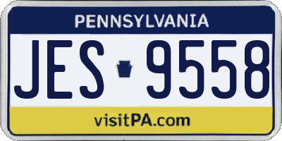 PA license plate JES9558