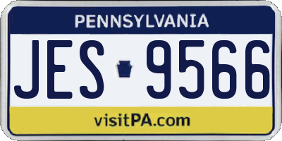 PA license plate JES9566