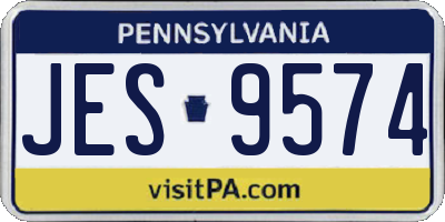 PA license plate JES9574