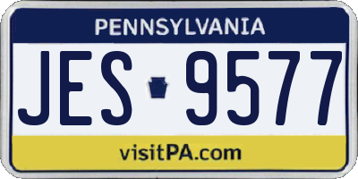 PA license plate JES9577