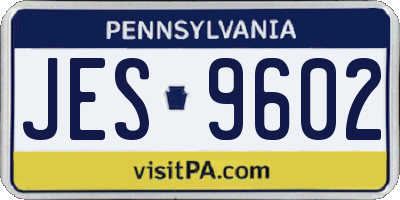 PA license plate JES9602