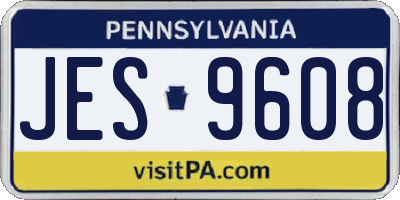 PA license plate JES9608