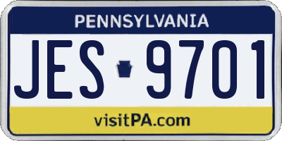 PA license plate JES9701