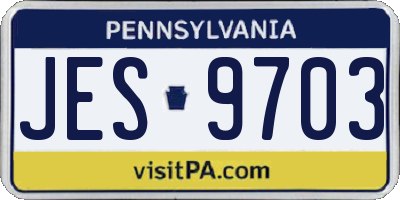 PA license plate JES9703