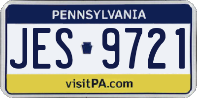 PA license plate JES9721