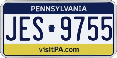 PA license plate JES9755
