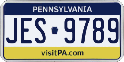 PA license plate JES9789