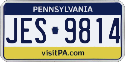 PA license plate JES9814