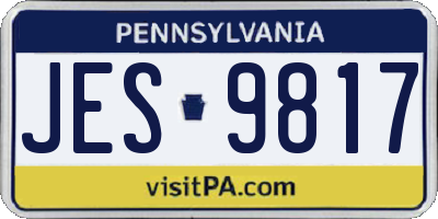 PA license plate JES9817