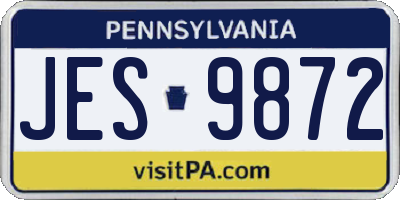 PA license plate JES9872