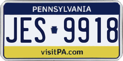 PA license plate JES9918