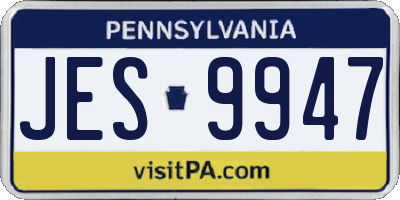 PA license plate JES9947