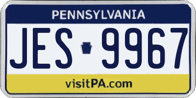 PA license plate JES9967