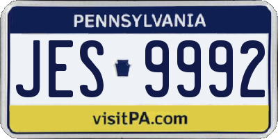 PA license plate JES9992