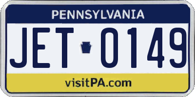 PA license plate JET0149