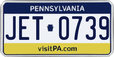 PA license plate JET0739