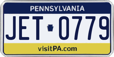 PA license plate JET0779