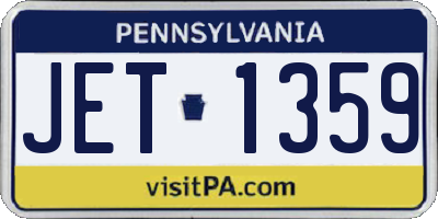 PA license plate JET1359
