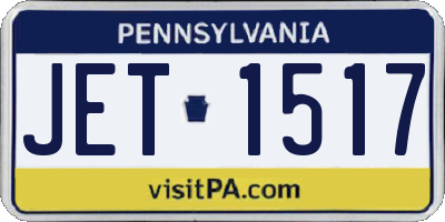 PA license plate JET1517