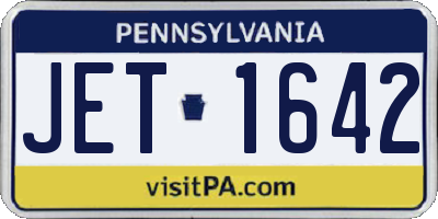 PA license plate JET1642