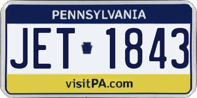 PA license plate JET1843
